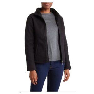 Spyder Logo Womens Black Full Zip Up Stand Up Collar Jacket Activewear Sz XL New